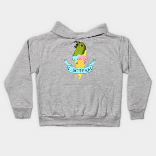 Ice Cream I Scream Yellow Naped Amazon Parrot Kids Hoodie